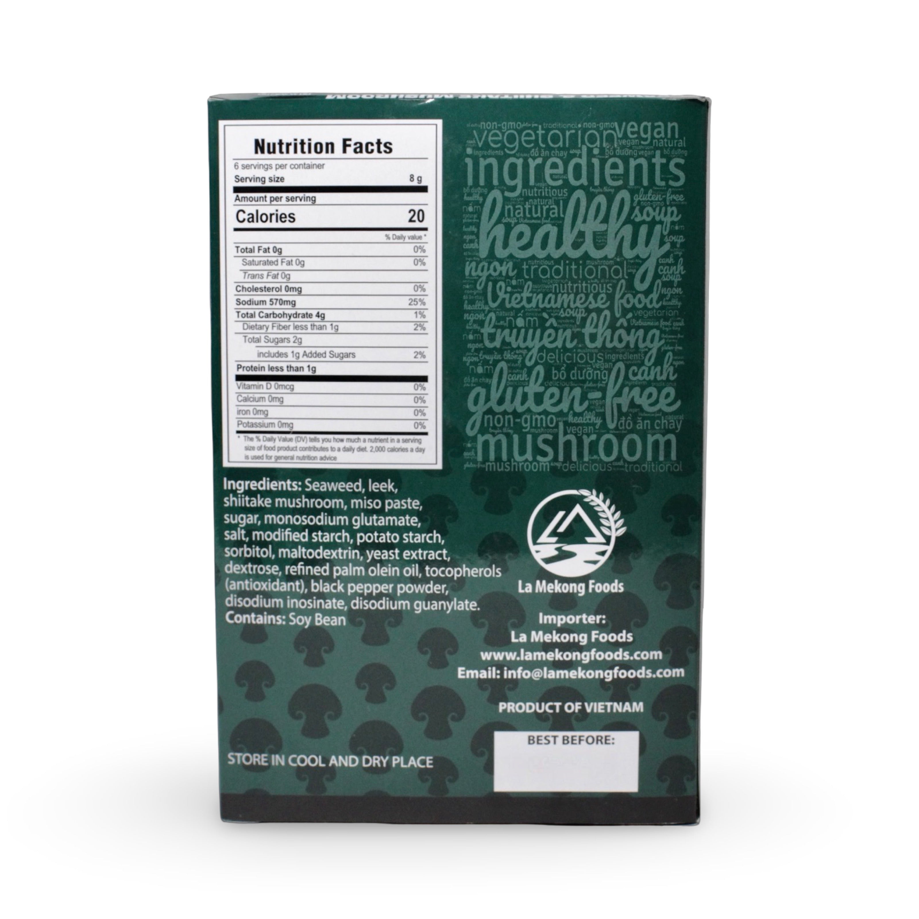 Seaweed and Shiitake Mushroom - Instant Veggie Soup - Canh Rong Biển Nấm Chay