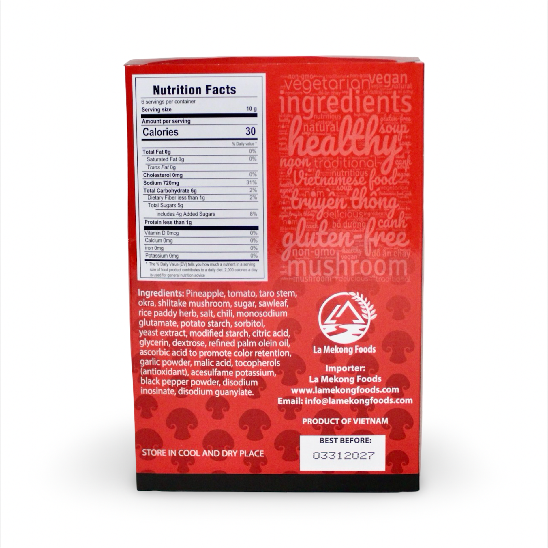 Hot and Sour - Instant Veggie Soup in a Box - Canh Chua Nấm Chay