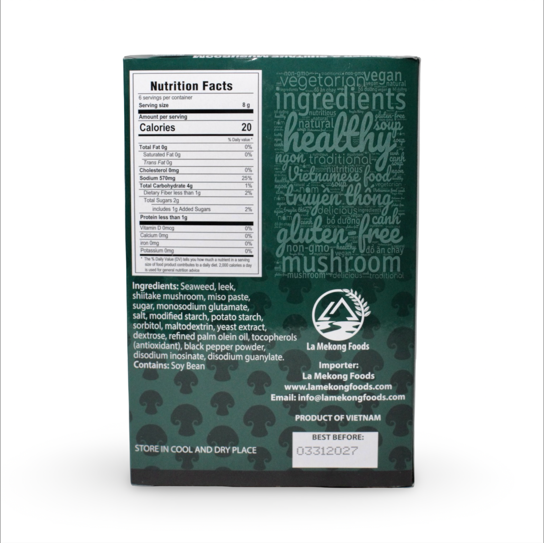 Seaweed and Shiitake Mushroom - Instant Veggie Soup - Canh Rong Biển Nấm Chay