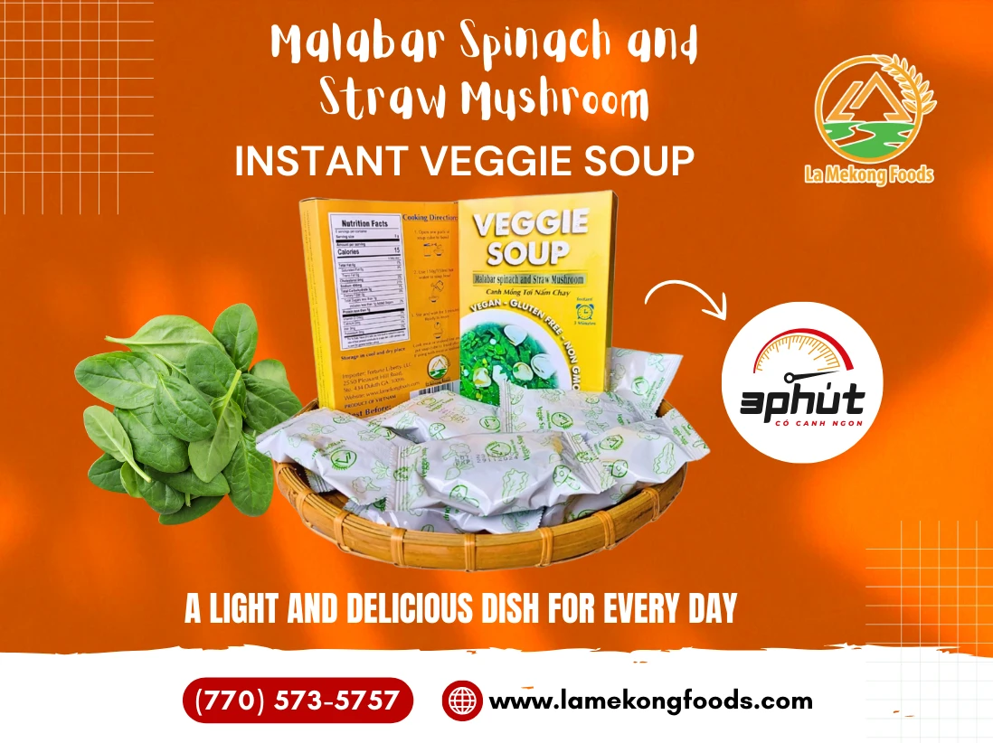 🌿 “Malabar Spinach and Straw Mushroom – Instant Veggie Soup- A Light and Delicious Dish for Every Day”