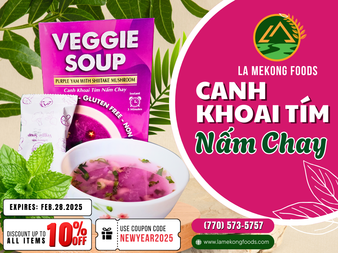 Purple Yam & Mushroom Vegan Soup – A Sweet, Earthy Blend in a Light, Delicate Broth