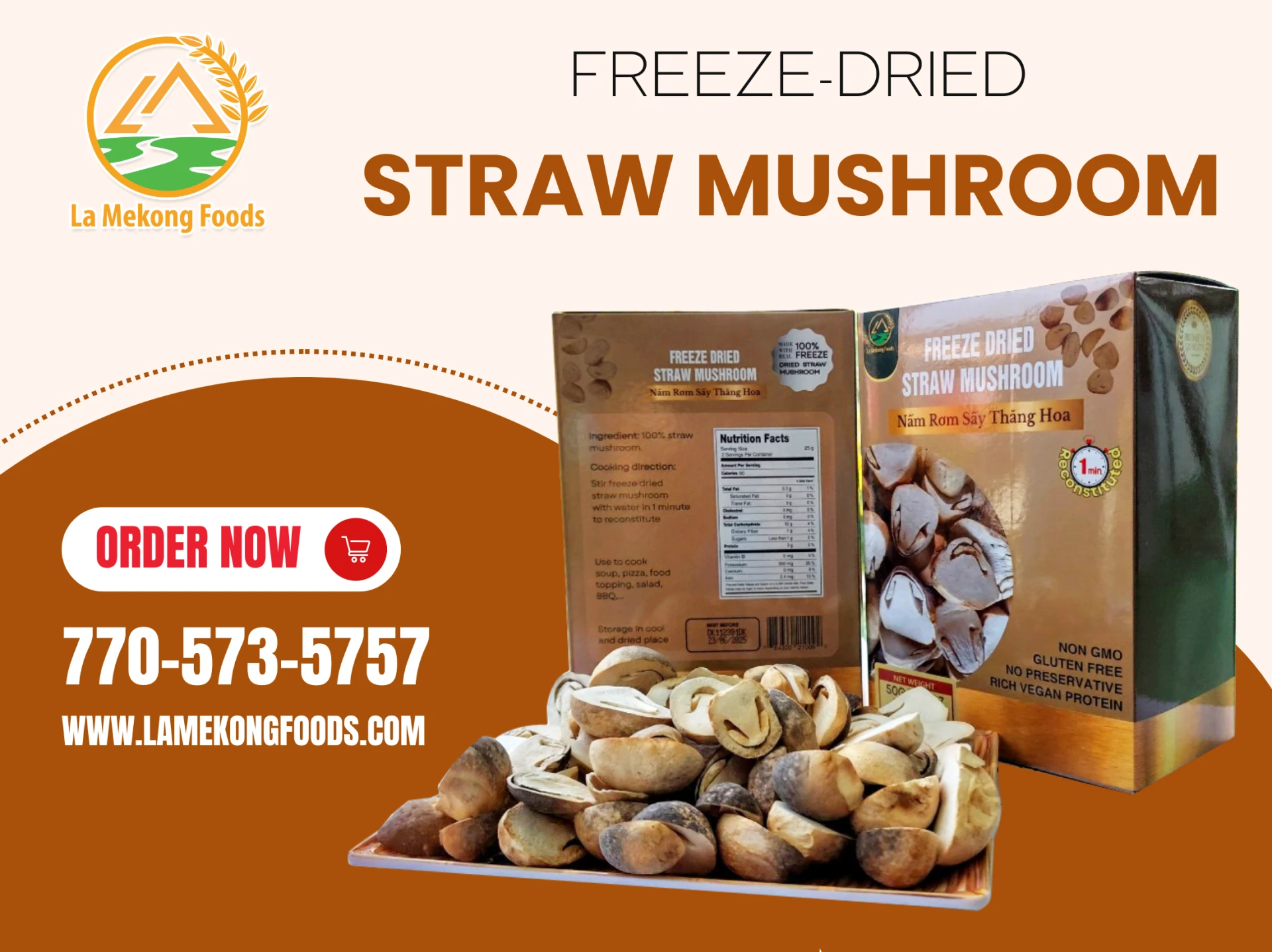 FREEZE-DRIED STRAW MUSHROOM – FRESHNESS IN EVERY BITE!